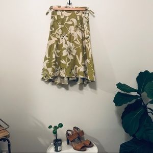 Green Anthropologie Wrap Skirt Size M